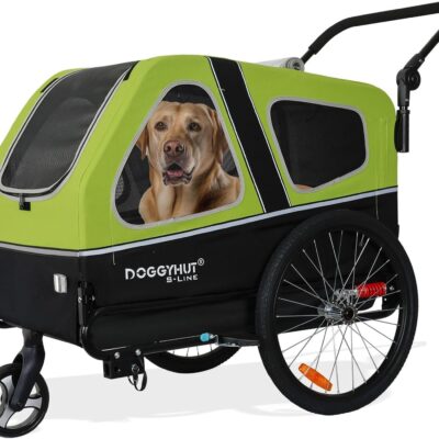 Remorque de vélo et poussette Doggyhut – Pour chiens jusqu’à 45,4 kg